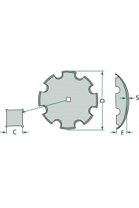 Obrázok pre Ozubený disk - k montáži na čtyřhrannou hřídel, průměr D=660 mm, tloušťka S=6 mm