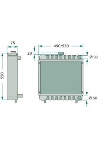 Obrázok pre Chladič vhodný pro Case IH výška 550 mm šířka 490 mm