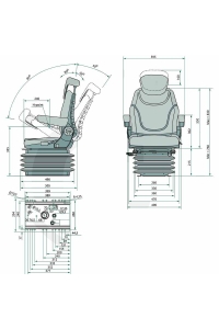 Obrázok pre Traktorová sedačka Granit Super Komfort vzduchové odpružení 12 V látkový potah