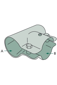 Obrázok pre Stájová trubková T spona jednodílná se 2 šrouby průměr A 37 mm B 27 mm