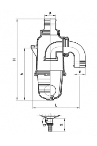 Obrázok pre MZ sifonový oddělovač typ 0240 (24) přípoj rovný průměr 60 mm pro fekální vozy
