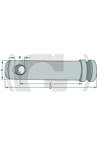 Obrázok pre Kolík třetího bodu kat. 2 zajišťovací čep průměr 25 mm délka C=78 mm D=97 mm