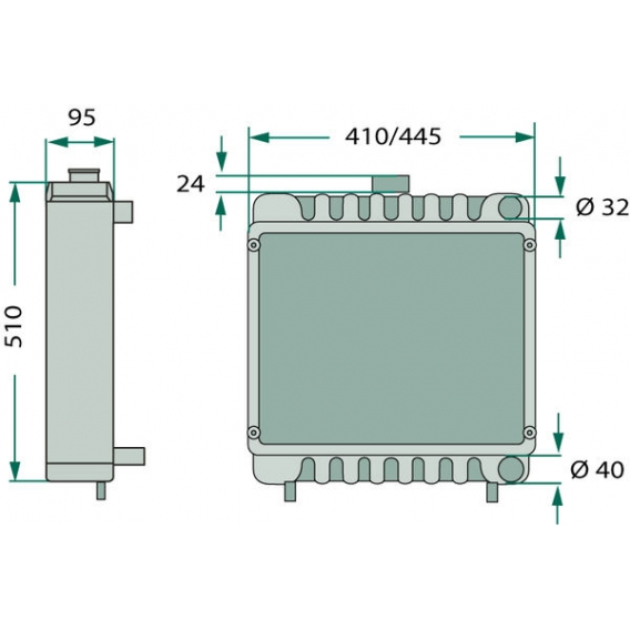 Obrázok pre Chladič vhodný pro Case IH výška 570 mm šířka 470 mm