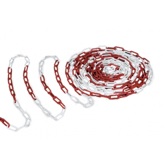 Obrázok pre Plastový řetěz červenobílý průměr 6 mm balení 5 m bezpečnostní signální výstražný