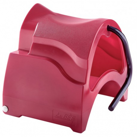 Obrázok pre Pojízdný plastový držák na sedlo s rukojetí a přihrádkou na příslušenství, barva červená