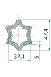 Obrázok pre Profilová trubka kardanu Blueline hvězda G7 délka 1,5 m průměr 47,4 mm F258