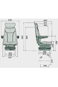 Obrázok pre Traktorová sedačka Granit Super-komfort vzduchové odpružení 24 V