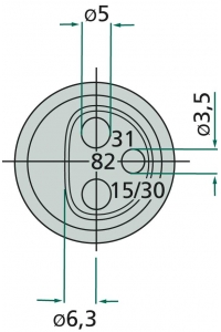Obrázok pre Konektor 3-pólový 12V/25A z umělé hmoty plochý