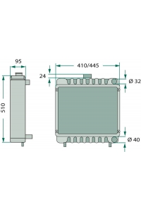 Obrázok pre Chladič vhodný pro Case IH výška 570 mm šířka 470 mm