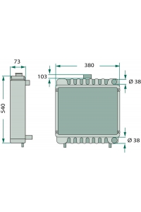 Obrázok pre Chladič vhodný pro Steyr výška 540 mm šířka 380 mm