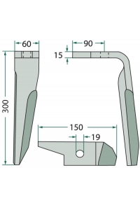 Obrázok pre Hřeb do rotačních bran levý vhodný pro Amazone KE 252, KE 302, KE 402