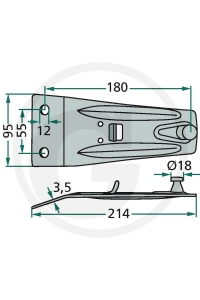 Obrázok pre Držák nožů vhodný pro rotační sekačky Deutz-Fahr KM 2.17, 2.19, Pöttinger CAT 186