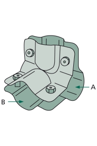 Obrázok pre Stájová trubková rohová spona dvoudílná se 4 šrouby průměr A 34 mm B 34 mm