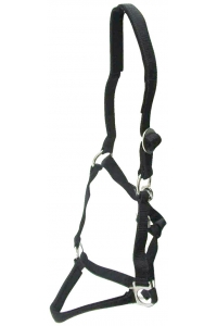 Obrázok pre Ohlávka pro koně nylonová s bandáží barva černá velikost 3