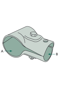 Obrázok pre Stájová trubková T spona dvojdílná s 1 šroubem průměr A 21 mm B 21 mm