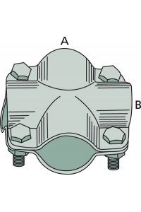 Obrázok pre Stájová křížová spona dvojdílná se 4 šrouby průměr A 34 mm B 34 mm