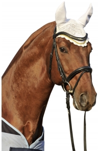 Obrázok pre Čabraka HKM na uši koní se stříbrným lemem černá velikost 3