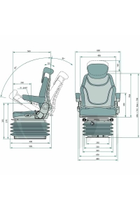 Obrázok pre Traktorová sedačka Granit mechanicky odpružená s opěrkou hlavy a loktů