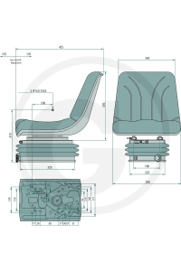Obrázok pre Traktorová sedačka Granit mechanické odpružení PVC potah šířka 390 mm