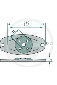 Obrázok pre Žací disk 340 mm plochý vhodný pro Kuhn GMD, FC diskové sekačky