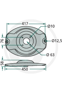 Obrázok pre Žací disk 417 mm vhodný pro Fella SM 210, 260, 270, 300, 310, 320, 350 diskové sekačky