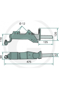 Obrázok pre Řídící rameno vhodné pro shrnovače JF-Stoll Drive 1800S, 380-4DS, 445-4DS, 465-4DS