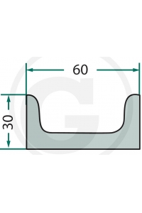 Obrázok pre Hřeblová lišta na rozmetadlo hnoje Fortschritt U-profil 25 x 40 délka 930 mm