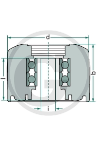Obrázok pre Podpěrná kladka průměr 62 mm, výška 21,5 mm, otvor 12,5 mm pro bramborový kombajn Grimme