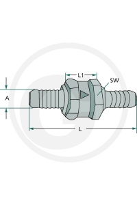 Obrázok pre Zpětný ventil pro palivové hadice o průměru 12 mm průtokový odpor 0,25 bar při 120 l/h