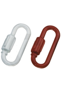 Obrázok pre Karabina plastová tloušťka 6 mm pro výstražný řetěz červená a bílá balení 2 ks