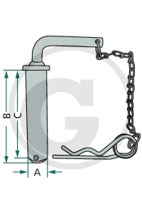 Obrázok pre Závěsový kolík Standard s řetězem a závlačkou průměr 32 mm