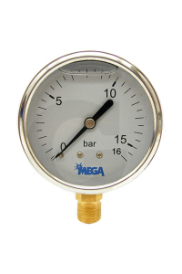 Obrázok pre Glycerinový tlakoměr, manometr Mega pro fekální vozy rozsah -1/+15 bar
