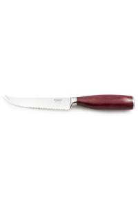 Obrázok pre Nůž na zeleninu 11 cm RUBY rovný zoubkovaný dřevěná střenka špička 2 hroty dárková kazeta