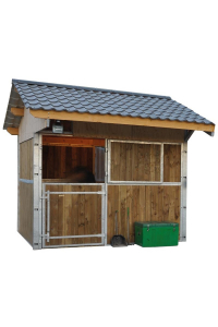 Obrázok pre Dřevěný box pro koně La GÉE 3 x 3 m krytina černý vláknocement přesah střechy 1,65 m