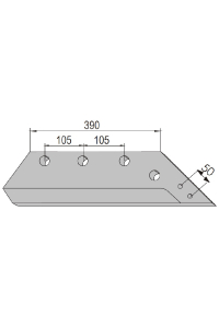 Obrázok pre Pluhové ostří pravé zesílené pro dláto na pluh Unia XZ, LONG délka 390 mm AgropaGroup