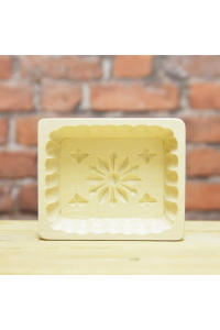 Obrázok pre Dřevěná forma na máslo vzor staropolský květ rozměr formy 13 x 10,5 x 3 cm