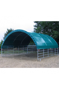 Obrázok pre Plachtový přístřešek pro koně a skot z ohradních panelů 6 x 6 m se střechou a kotvením