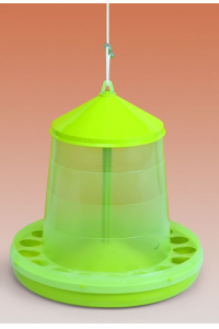 Obrázok pre Závěsné krmítko plastové Gaun pro slepice, drůbež 8 kg průhledné citrónově zelené