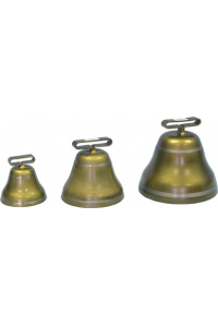 Obrázok pre Pastevní kravský zvon, zvonec pro skot ocelový v barvě bronzové průměr 105 mm