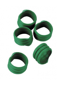 Obrázok pre Spirálové kroužky na bažanty, perličky a kuřata 12 mm zelený 20 ks