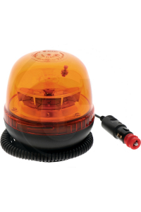 Obrázok pre LED maják oranžový magnetický na traktor otočný 8 LED 12V/24V 20W konektor zapalovače