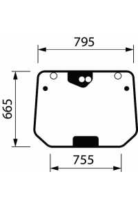 Obrázok pre Sklo zadní čiré SDF na traktor Deutz-Fahr AgroPlus F, Same Frutteto rozměr 795 x 655 mm