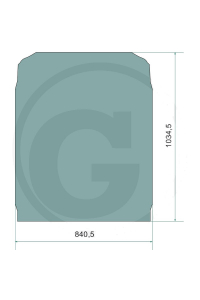 Obrázok pre Sklo na čelní okno na bagr, minibagr Volvo CE / BM série D rozměr 840,5 x 1034,5 mm