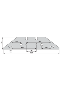Obrázok pre Plaz dlouhý oboustranný FRANK na pluh Kverneland, Pöttinger 073609 750 x 170 x 11 mm