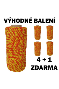 Obrázok pre Balení 4+1 ZDARMA - Ohradníkové lanko Economy line M+S 2 mm/250 m žluto-oranžové 15 Ohm/m