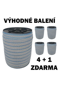 Obrázok pre Balení 4+1 ZDARMA - Ohradníková páska Profi line M+S 20 mm/200 m ResistLight 0,31 Ohm/m