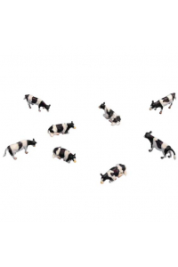 Obrázok pre Kids Globe - krávy černobílé 8 ks v různých polohách v měřítku 1 : 87