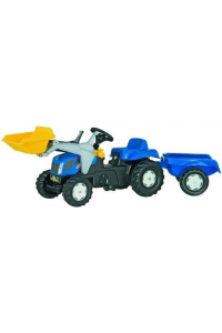 Obrázok pre Rolly Toys - šlapací traktor New Holland T7040 s vozíkem a čelním nakladačem Rolly Kid