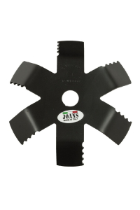 Obrázok pre Nůž na křovinořez zahnutý 6 zubů šířka řezu 200 mm otvor 25 mm na kypření půdy JOANS