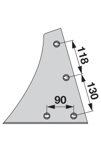 Obrázok pre Výměnný díl levý na pluh Kuhn 619173 pro orební těleso L6 317 x 280 mm iQparts